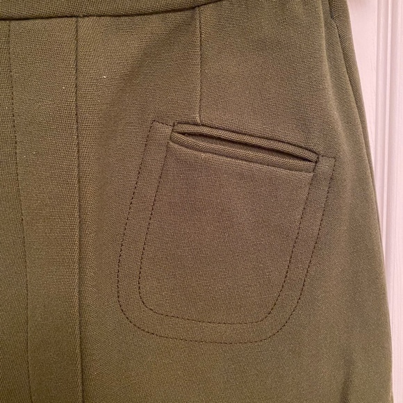 Sz Sm 60s Vintage Heavy Wool Mod Green Skirt - Picture 14 of 15